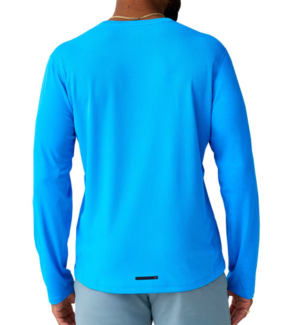 Dash Long Sleeve Mens Running Top - Blue