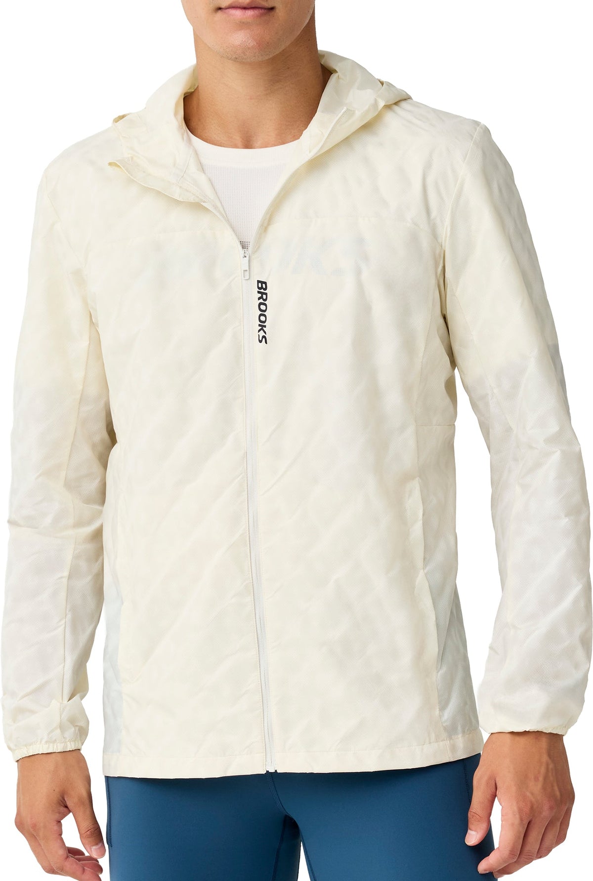 Canopy Reflective Mens Running Jacket - Cream