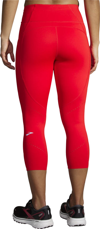 Method 3/4 Capri Womens Running Tights - Red