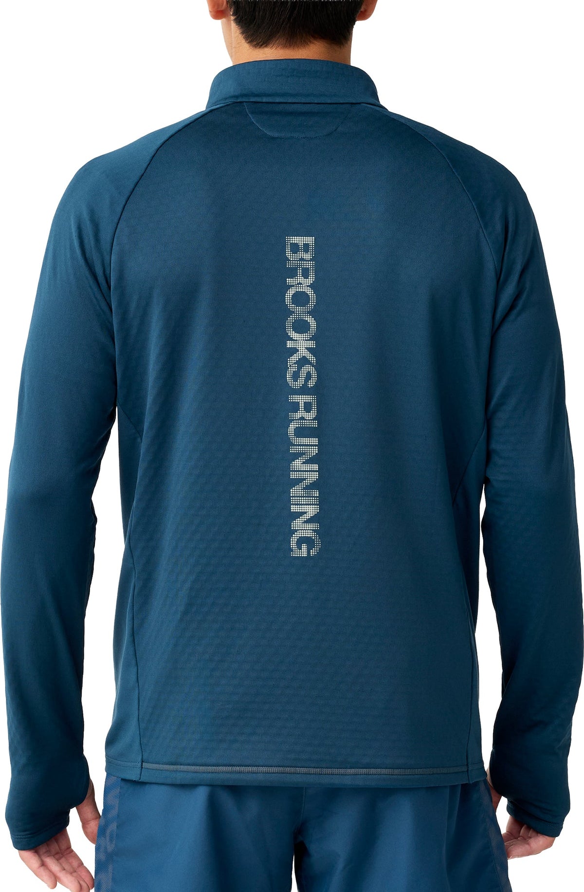 Momentum Thermal Reflective Half Zip Long Sleeve Mens Running Top - Blue