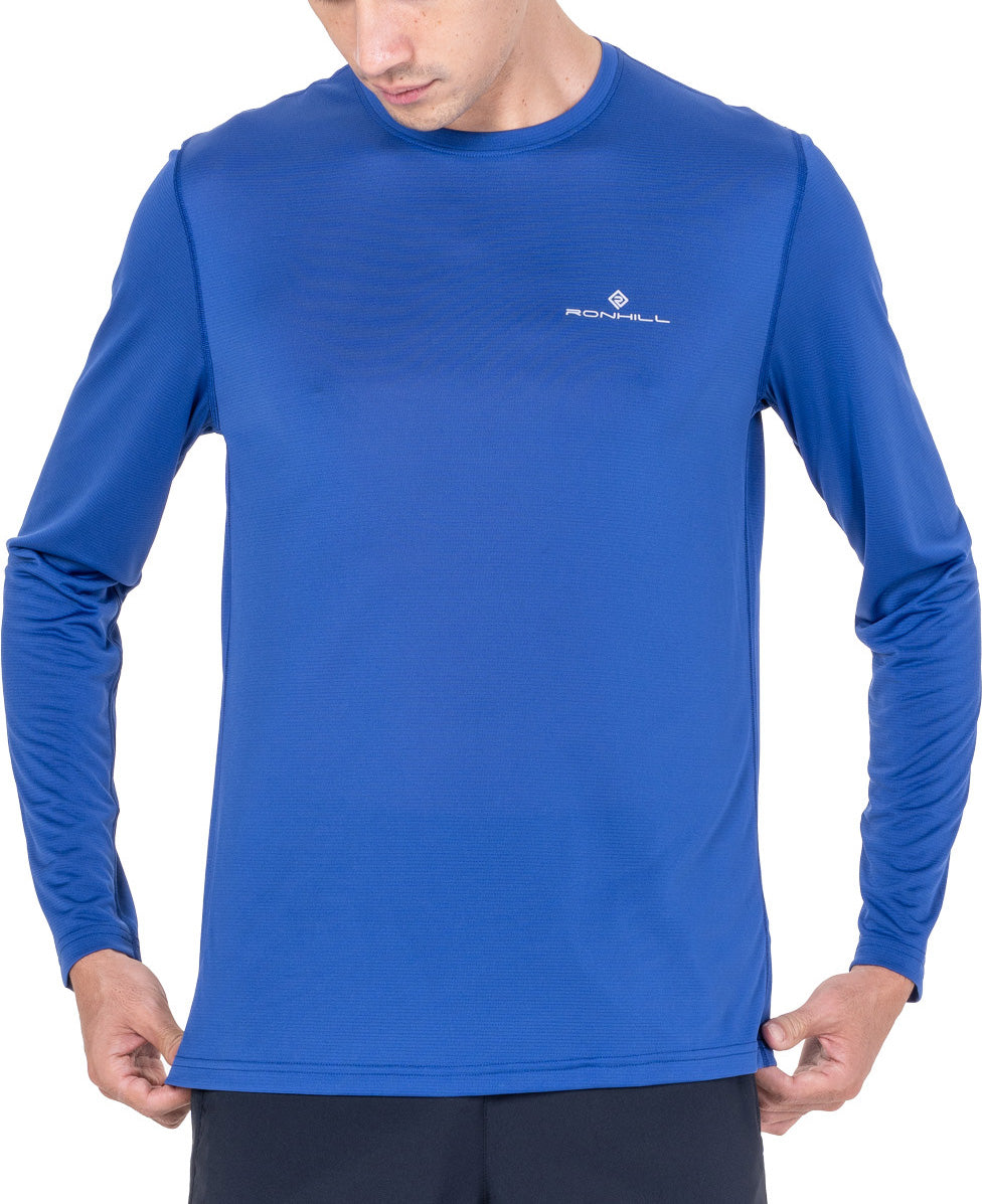 Core Long Sleeve Mens Running Top - Blue
