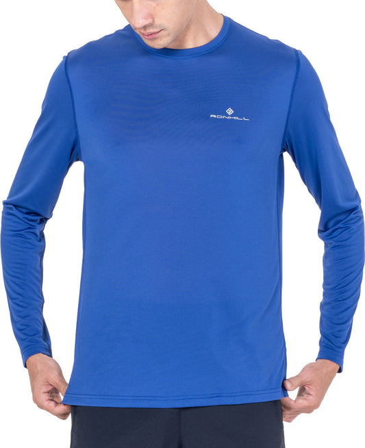 Core Long Sleeve Mens Running Top - Blue