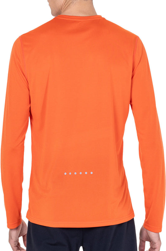 Core Long Sleeve Mens Running Top - Orange