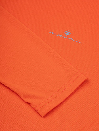 Core Long Sleeve Mens Running Top - Orange