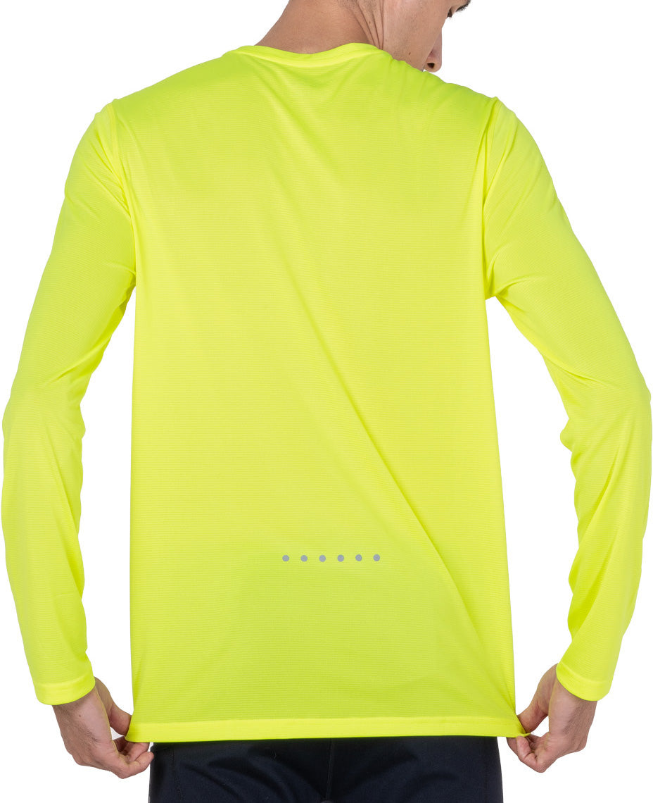 Core Long Sleeve Mens Running Top - Yellow