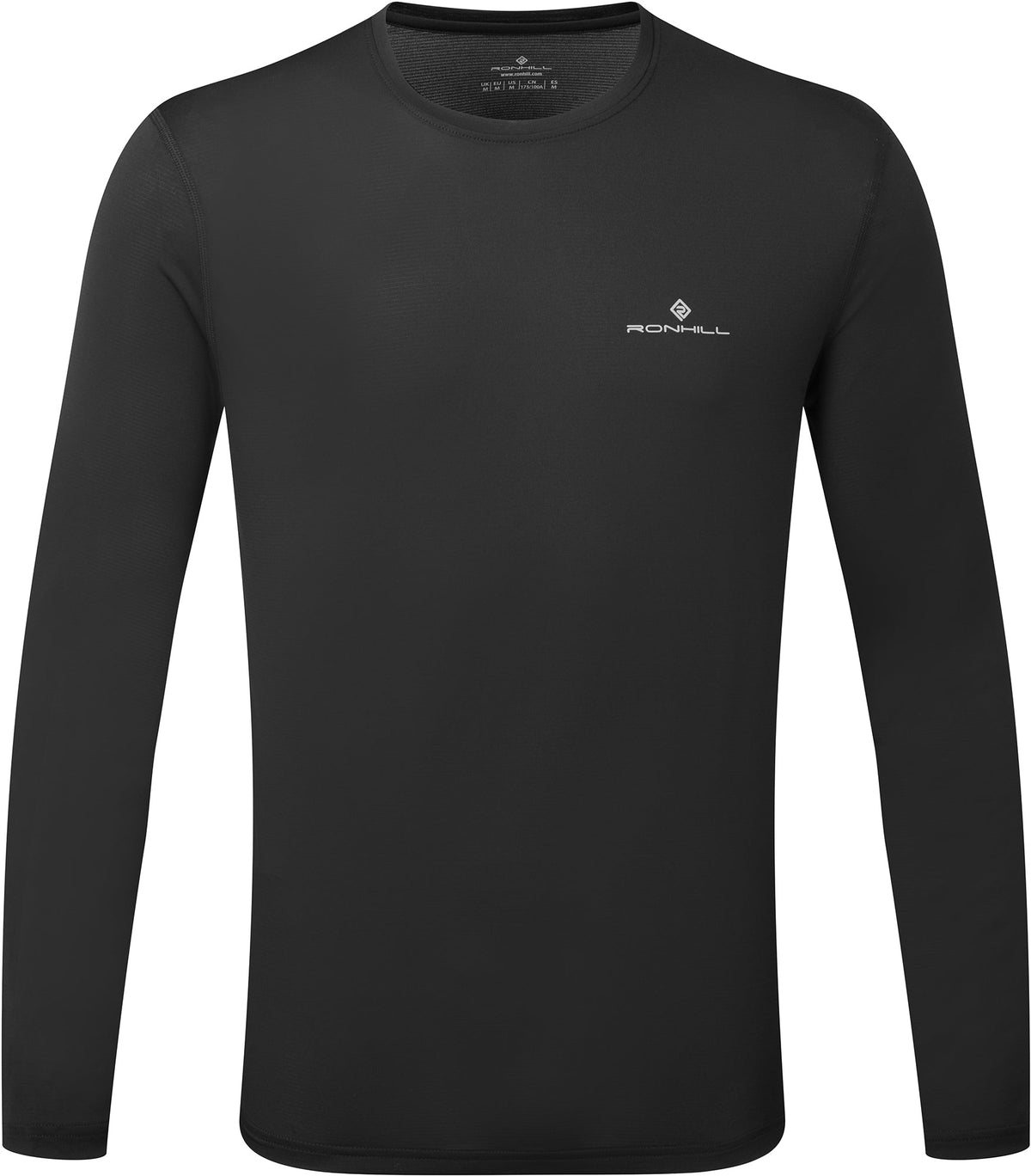 Core Long Sleeve Mens Running Top - Black