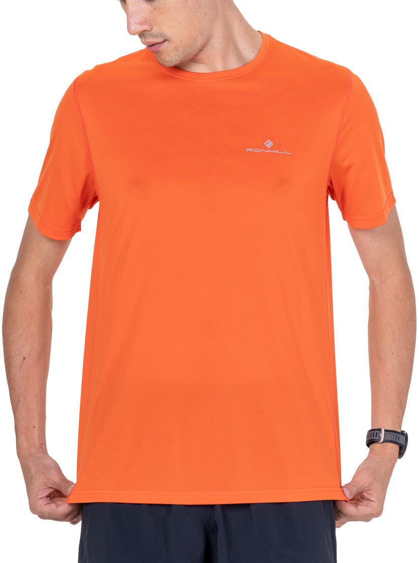 Core Short Sleeve Mens Running Top - Orange